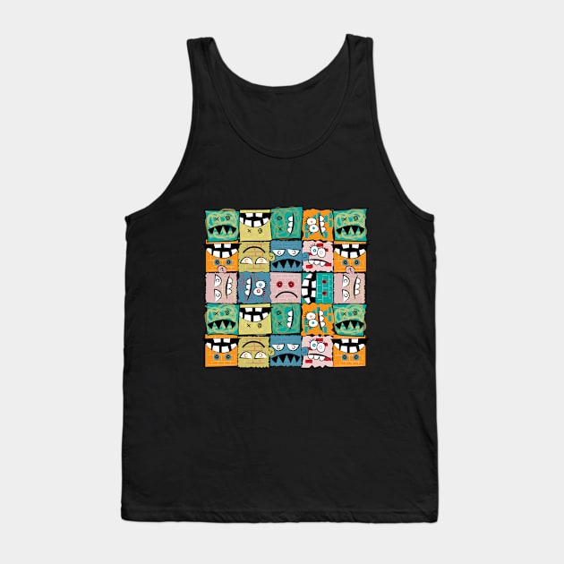 Wall of Graffiti Faces Tank Top by HelenDesigns